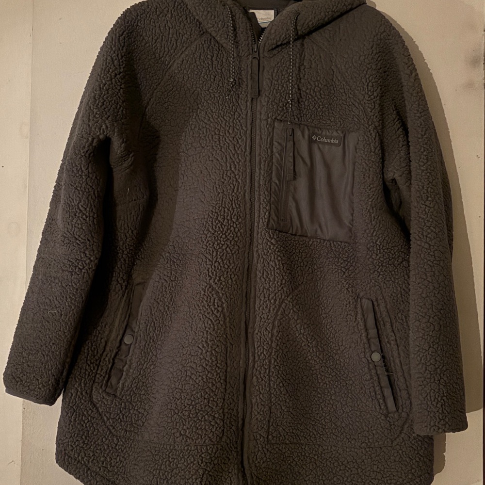 Columbia Winter Warmth full zip hoodie fleece jacket Gray